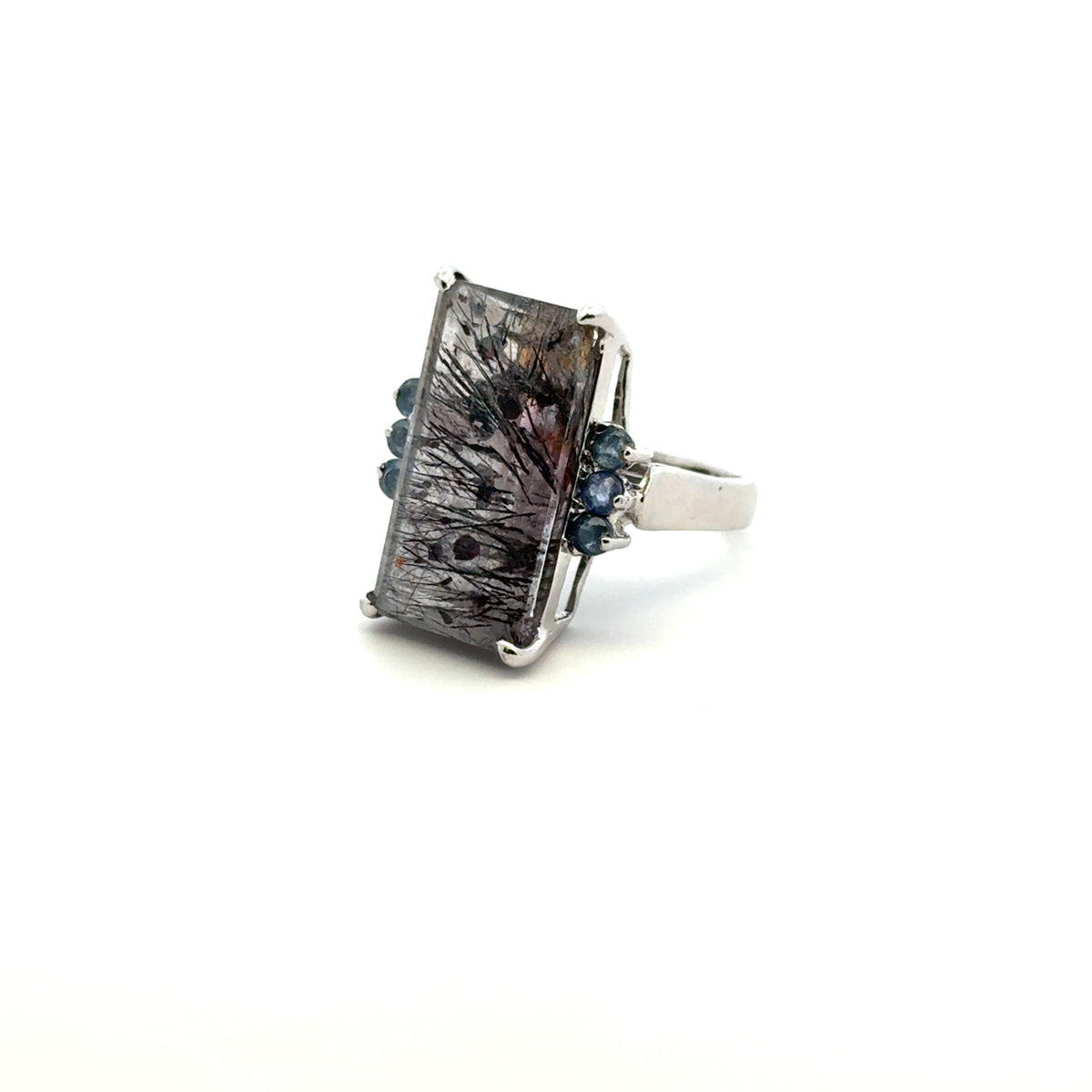 Sacred Seven with Sapphire Ring – 925 Sterling Silver –AAAA Quality