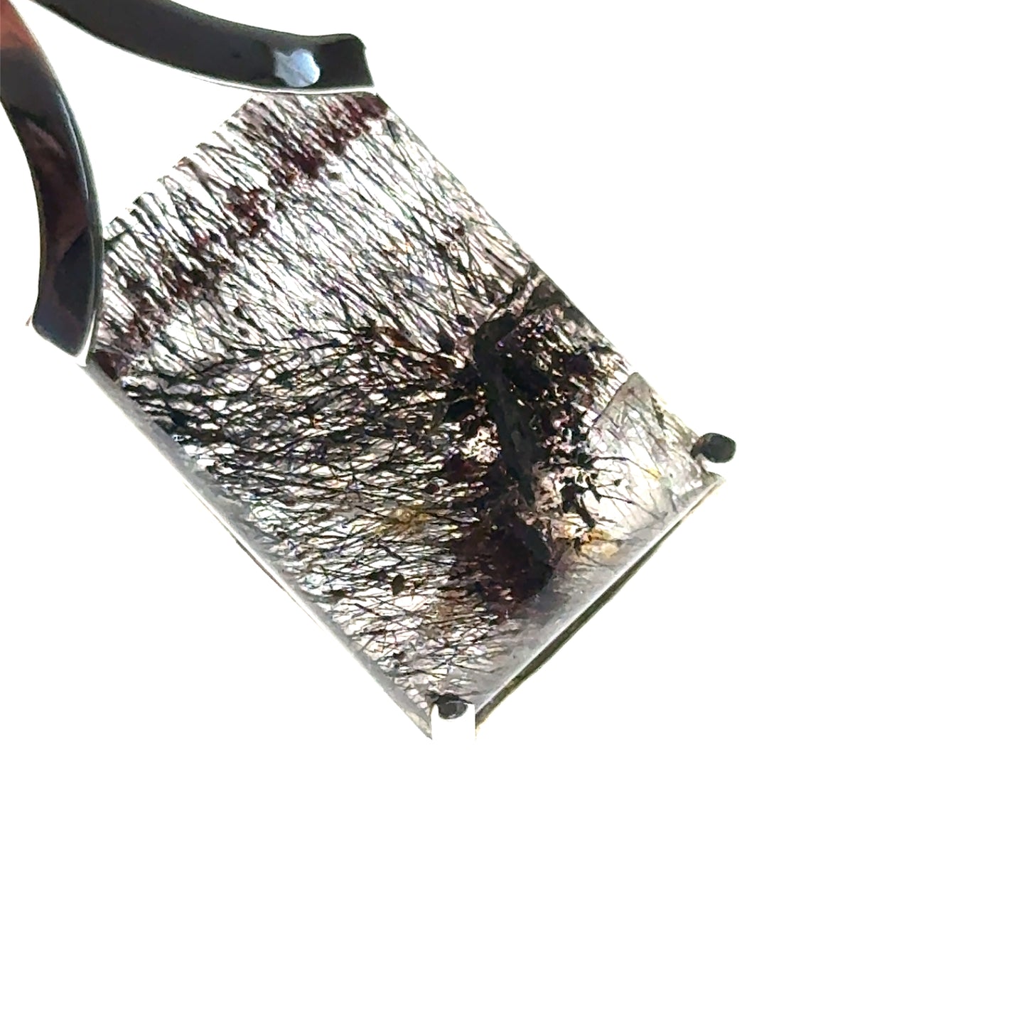 Sacred Seven Rectangular Pendant – Checker Board Crystal Jewelry in 925 Sterling Silver