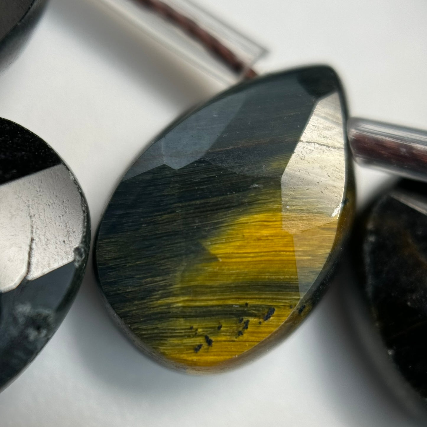 Blue Tiger's Eye Faceted Pear Shape Beads image 11