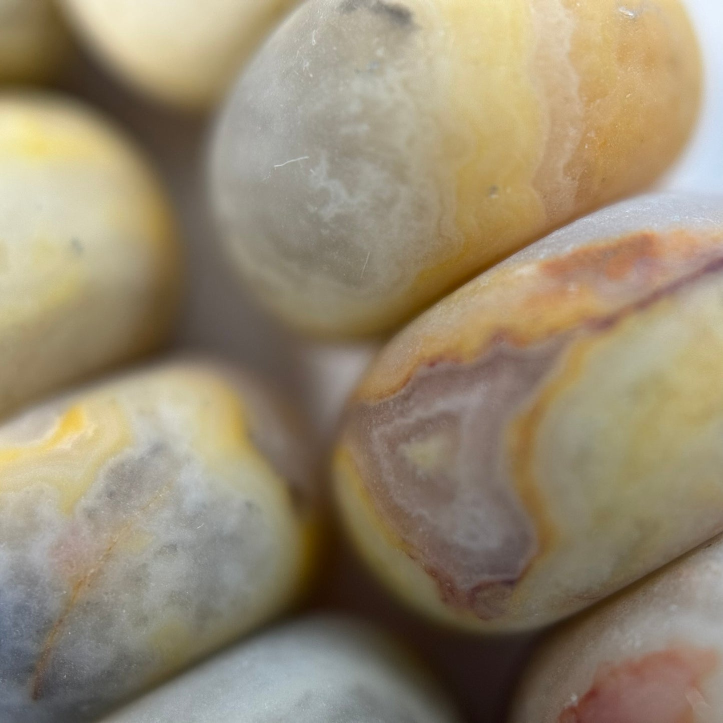 Golden Crazy Lace Agate Frosted Rondelle Beads image 4