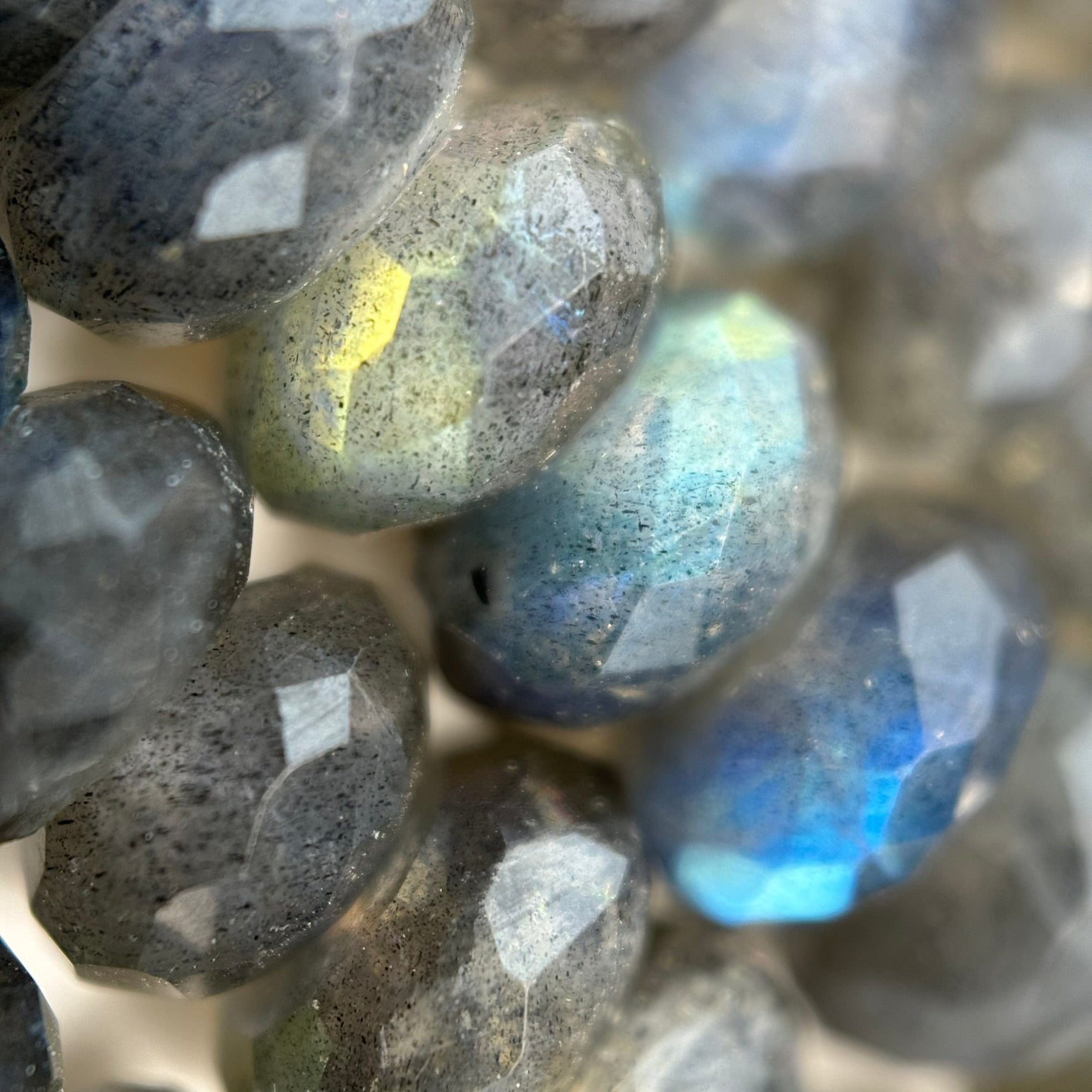 Faceted Labradorite Rondelle Beads - AAA Quality image 2