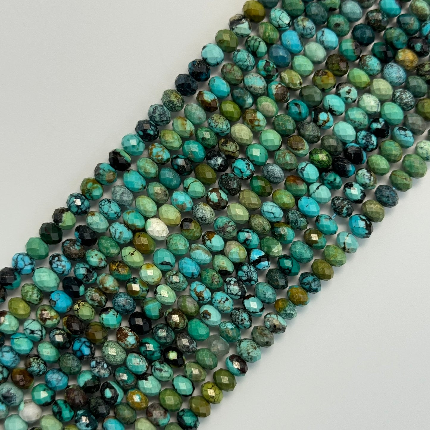 Turquoise Faceted Rondelle Beads (AA Quality) image 6