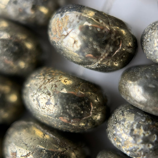 Pyrite Polished Rondelle Beads