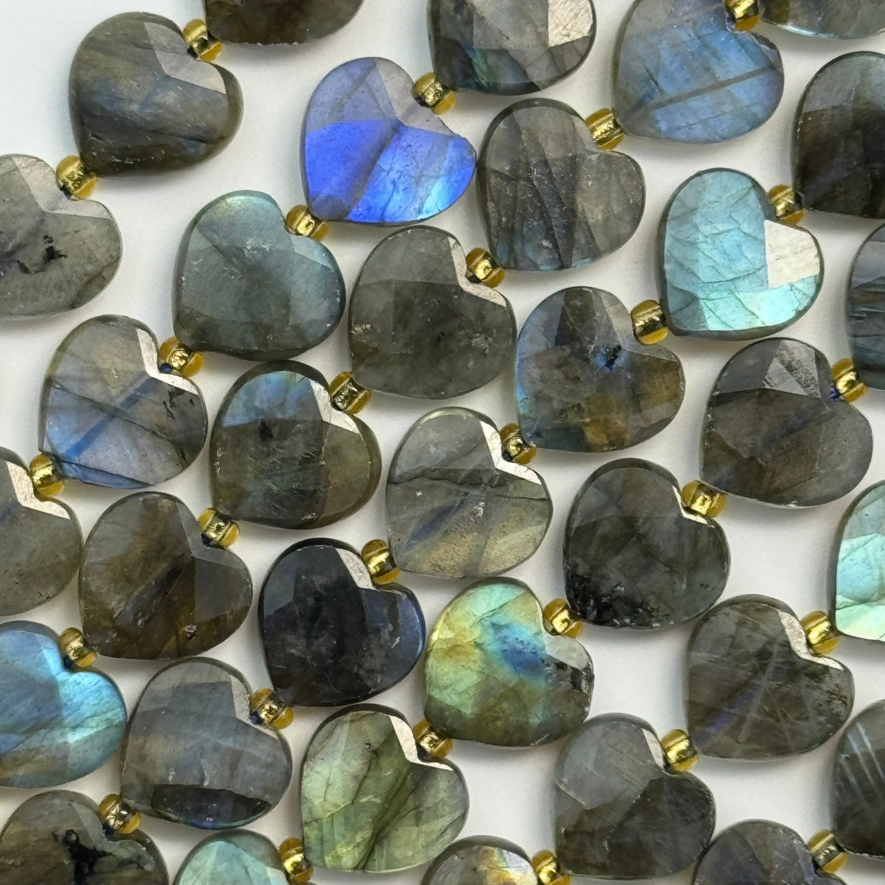 Labradorite Faceted Heart Shape Beads image 6