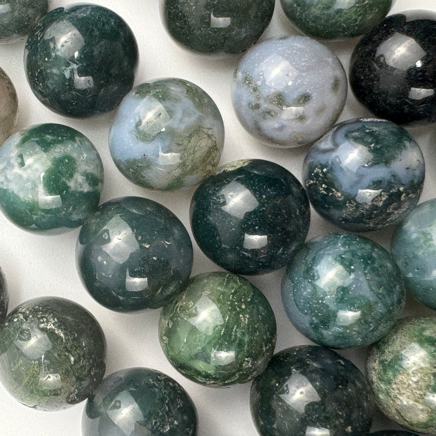 Moss Agate Polished Round Beads image 3