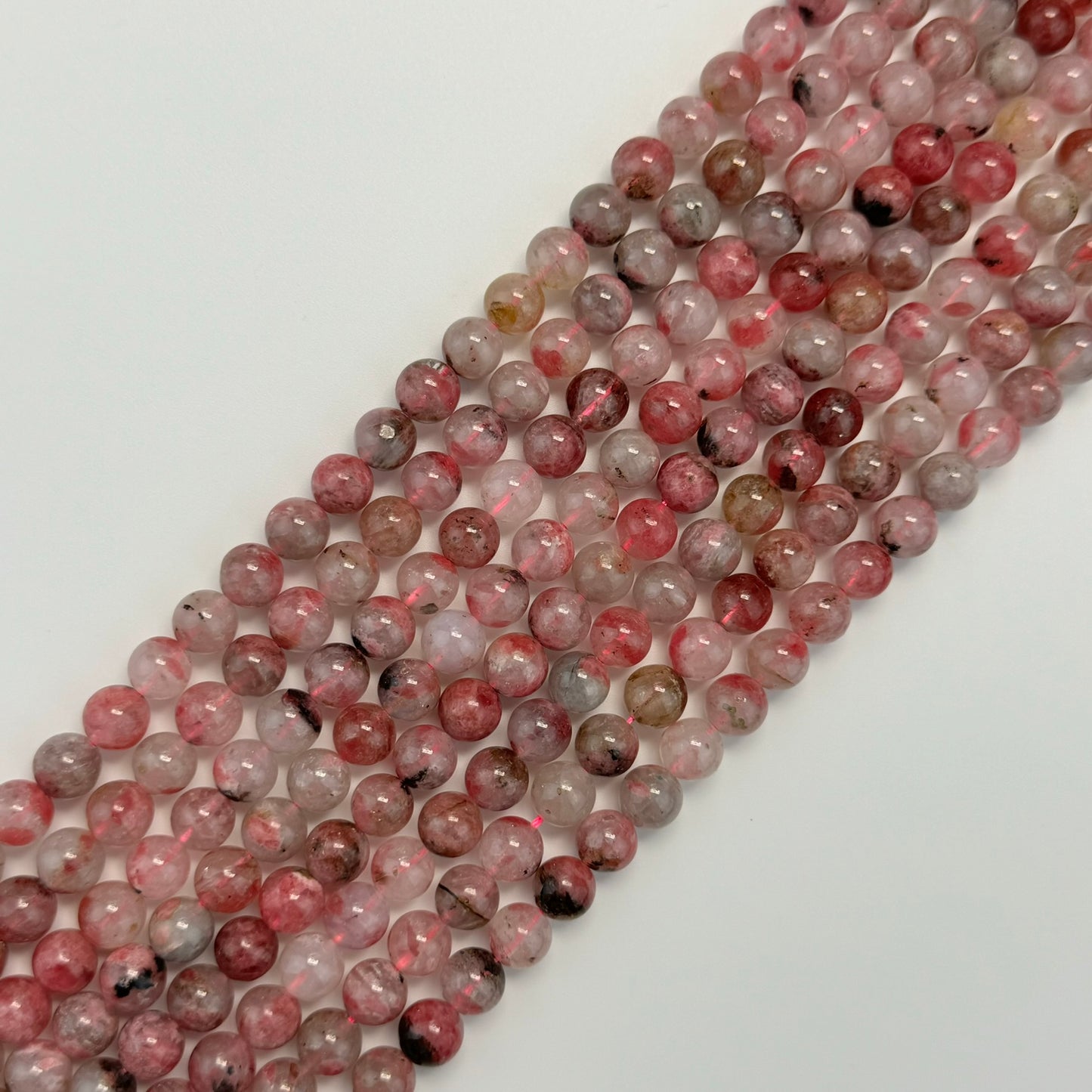 Sakura Rhodonite Polished Round Beads - Color A image 0