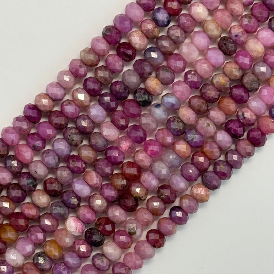 Ruby Faceted Rondelle Beads image 0