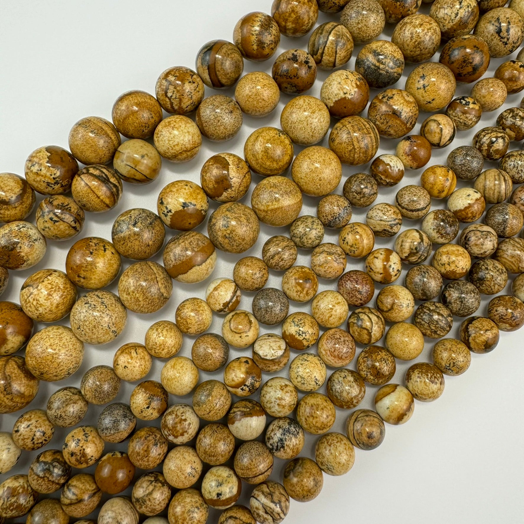 Picture Jasper Polished Round Beads image 0