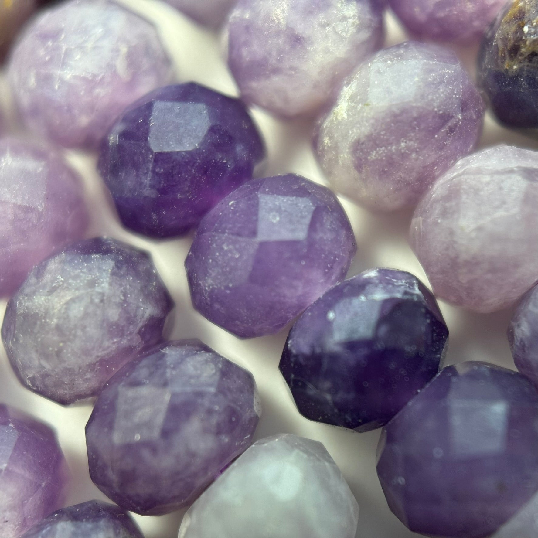 Lepidolite Faceted Rondelle Beads (A Quality) image 6