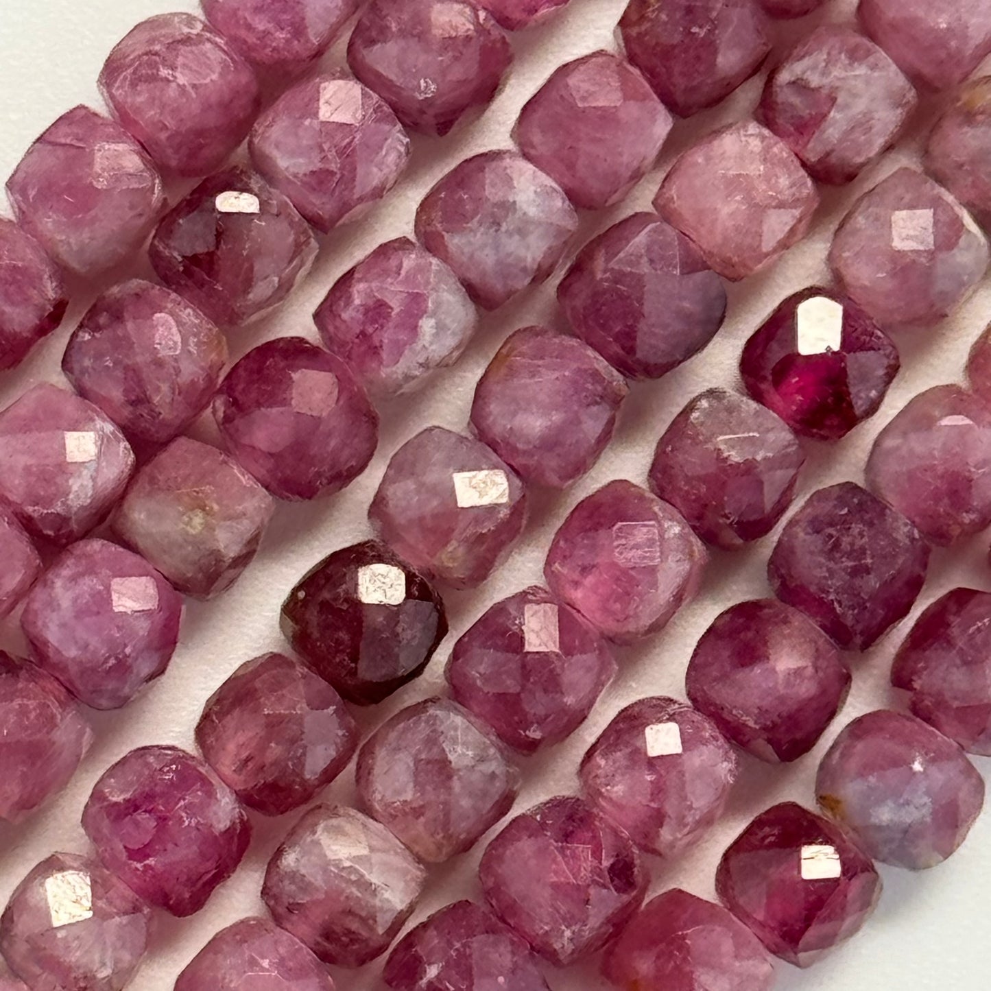 Pink Tourmaline Square Beads image 1