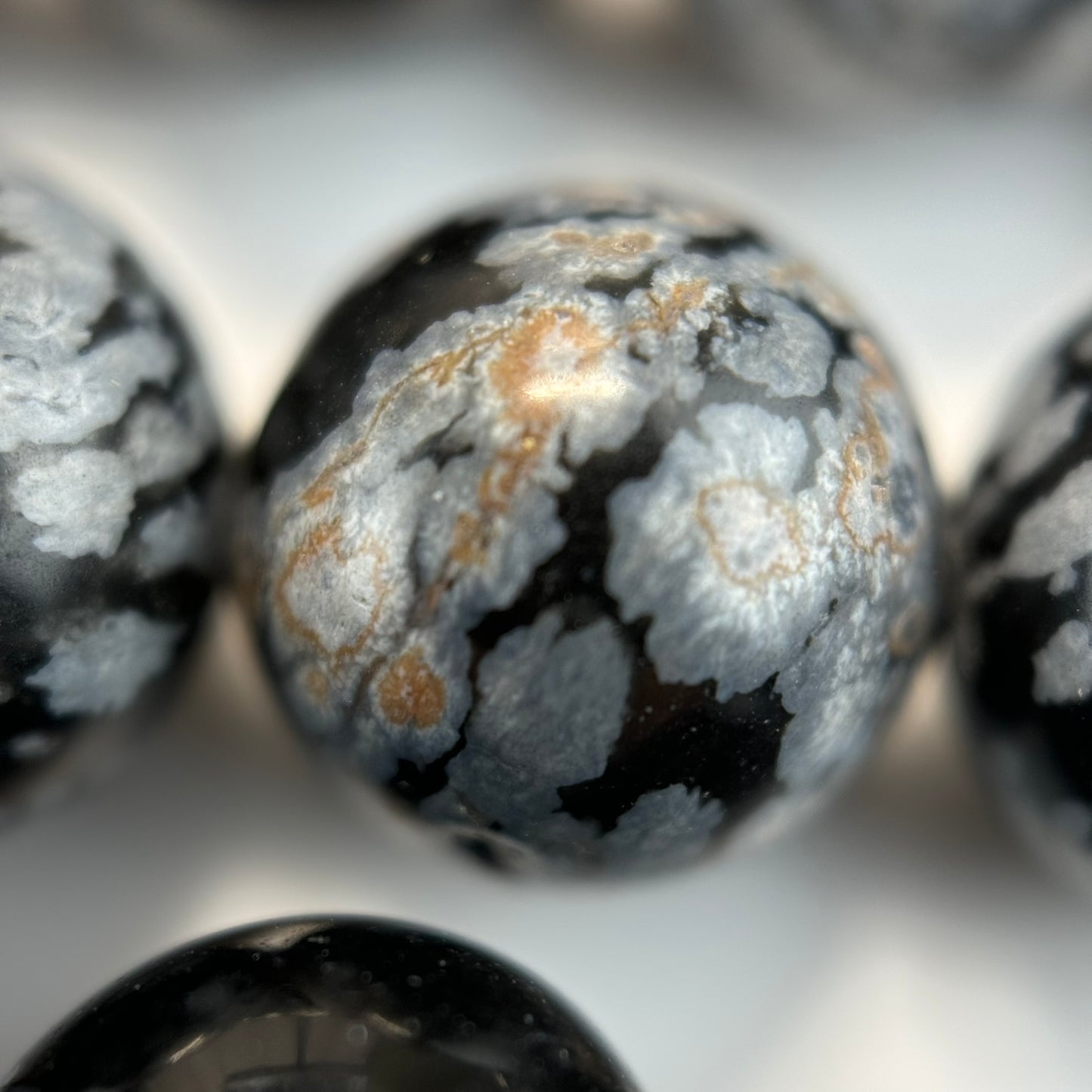 Snowflake Obsidian Polished Round Beads image 4