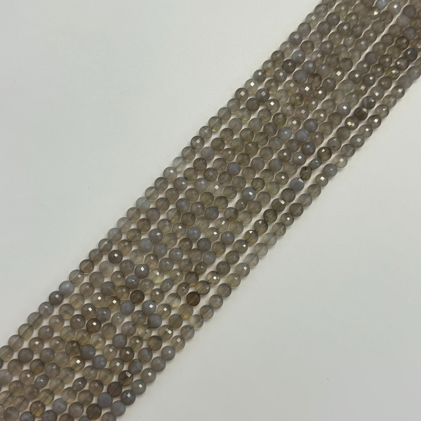 Gray Agate Lentil Beads image 4