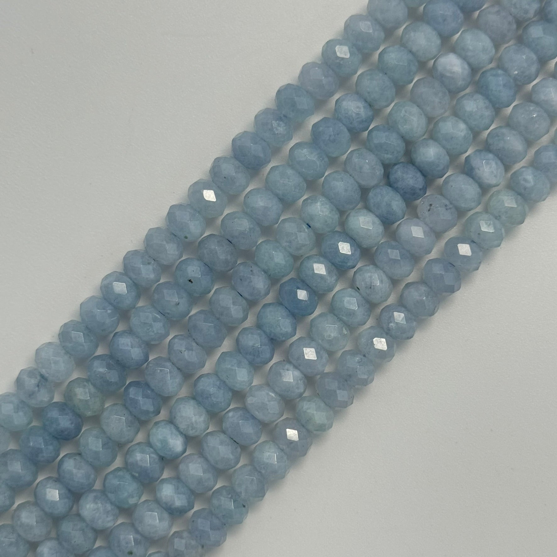Aquamarine Faceted Rondelle Bead Gemstone Beads image 3