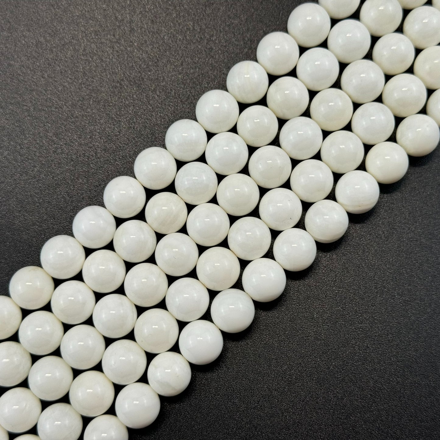 White Shell Polished Round Beads image 1