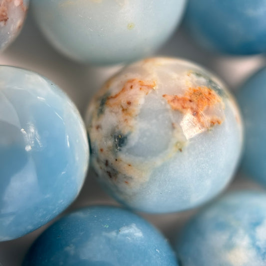 Blue Quartz Polished Round Beads
