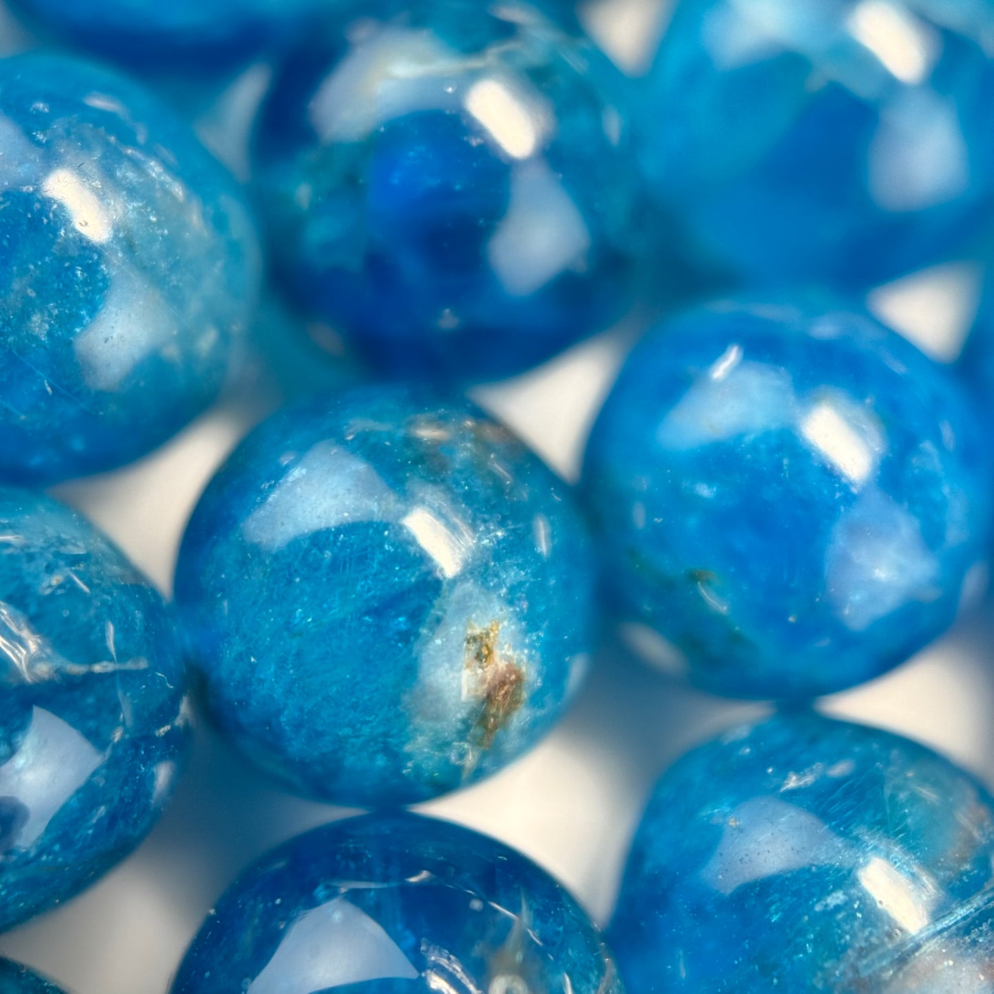 Blue Apatite AAA Polished Round Beads image 2