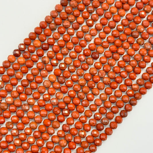 Jasper Red Faceted Round Beads (AA Quality)