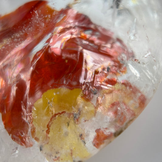 Quartz Cabochon with Lepidocrocite Inclusion