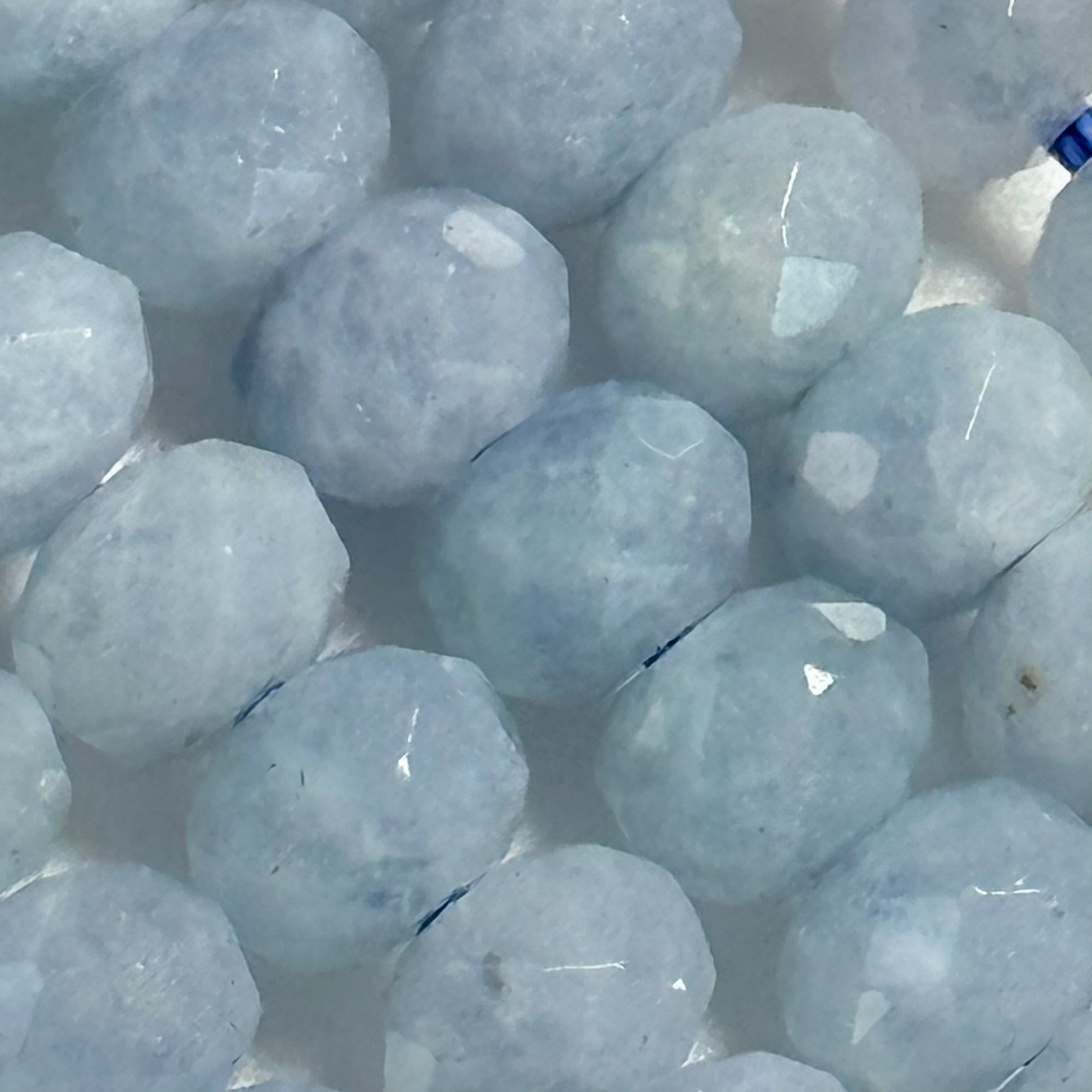 Aquamarine Faceted Rondelle Bead Gemstone Beads image 2