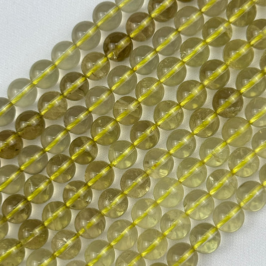 Lemon Quartz Polished Round Beads