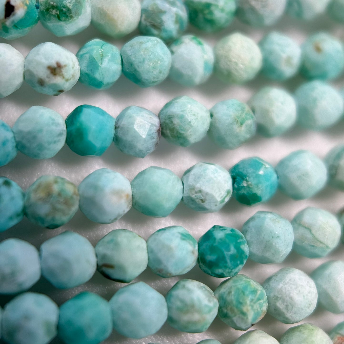 Peruvian Turquoise Faceted Round Beads image 7
