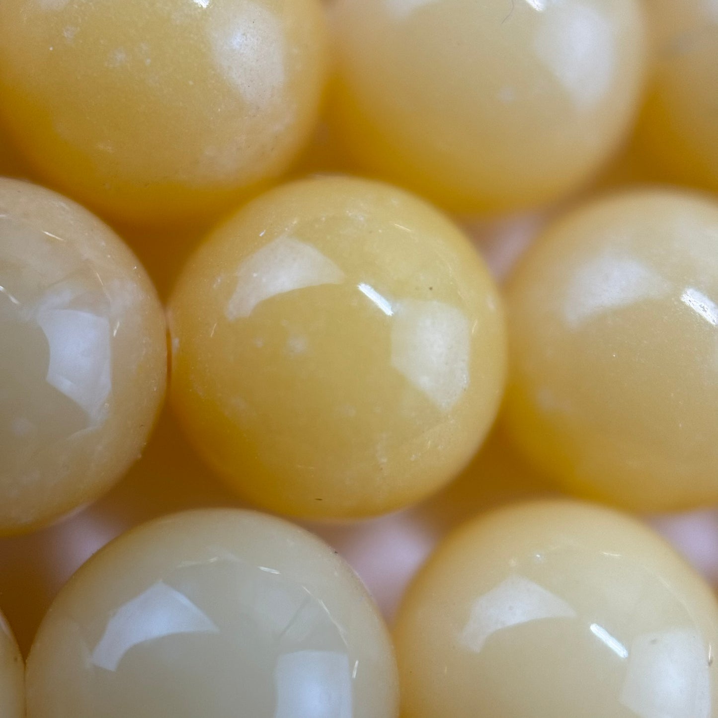 Yellow Calcite Polished Round Beads image 4
