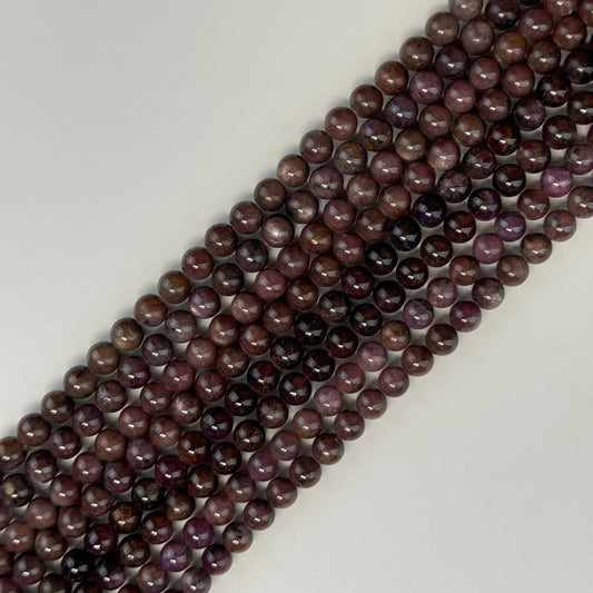 Natural Ruby Polished Round Precious Stone Beads - (AAA Quality)