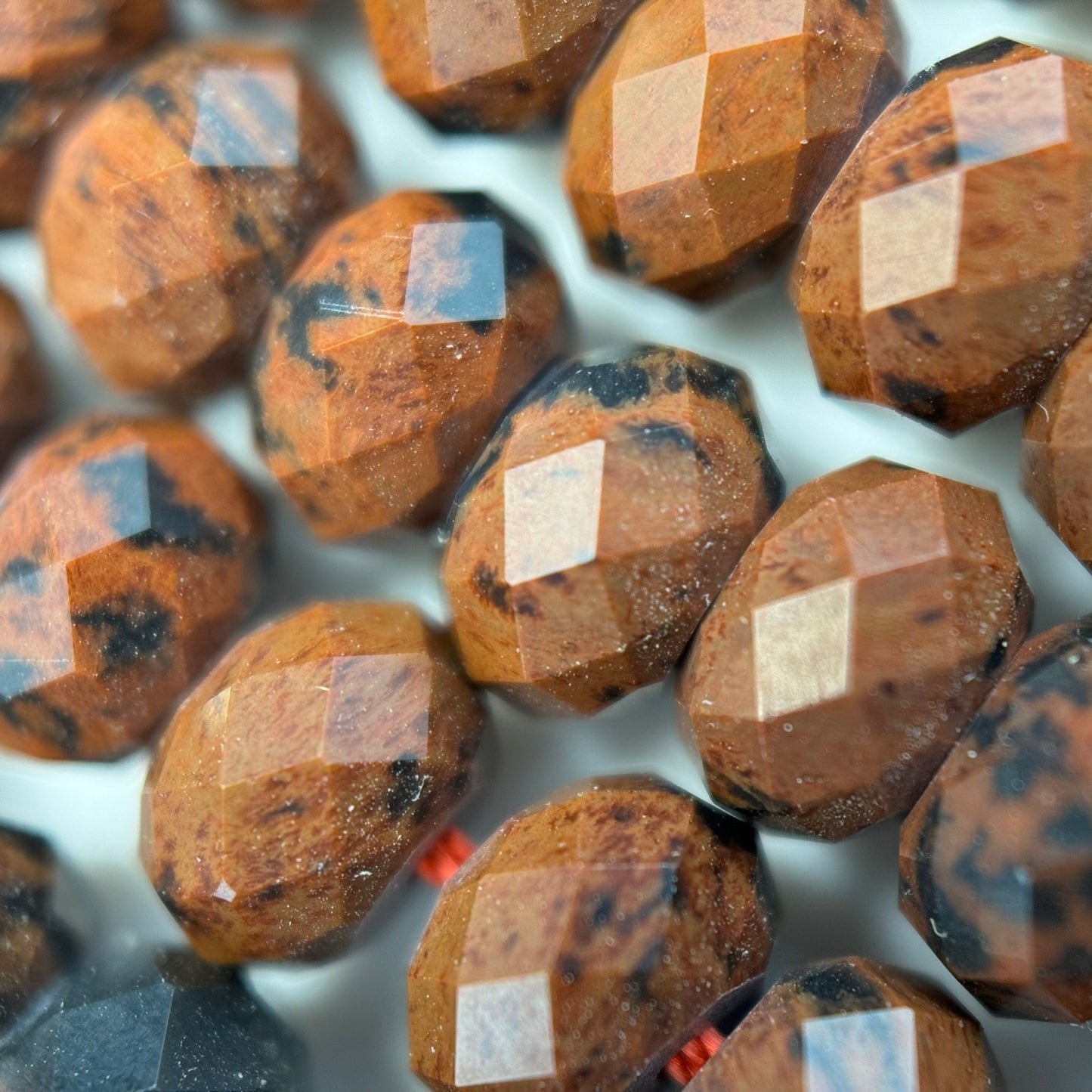 Mohagany Obsidian Faceted Rondelle Beads image 4