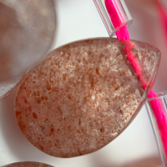 Strawberry Quartz Faceted Pear Shaped Beads