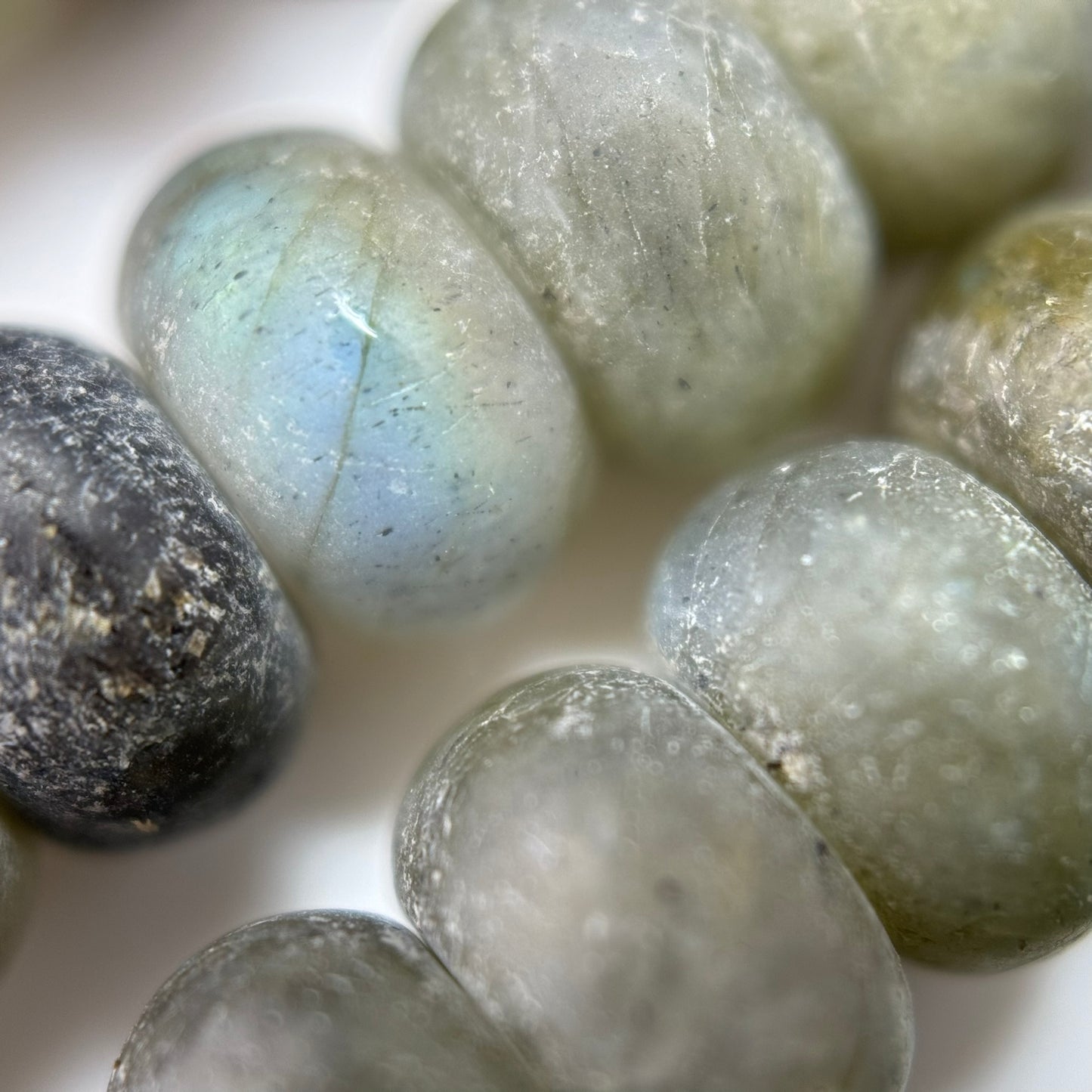 Labradorite Frosted Rondelle Beads image 4