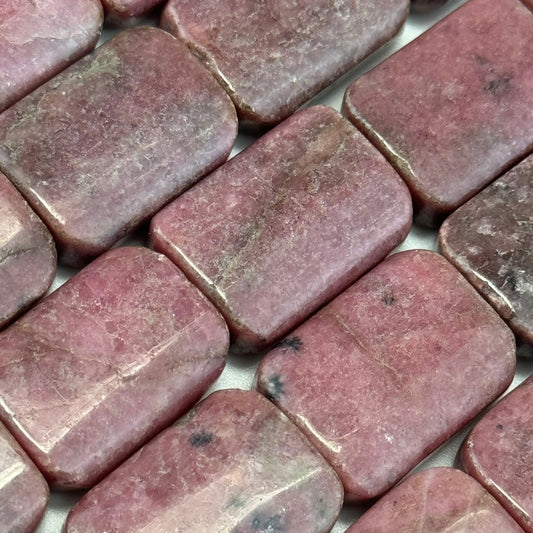 Rhodonite Flat Rectangular Beads