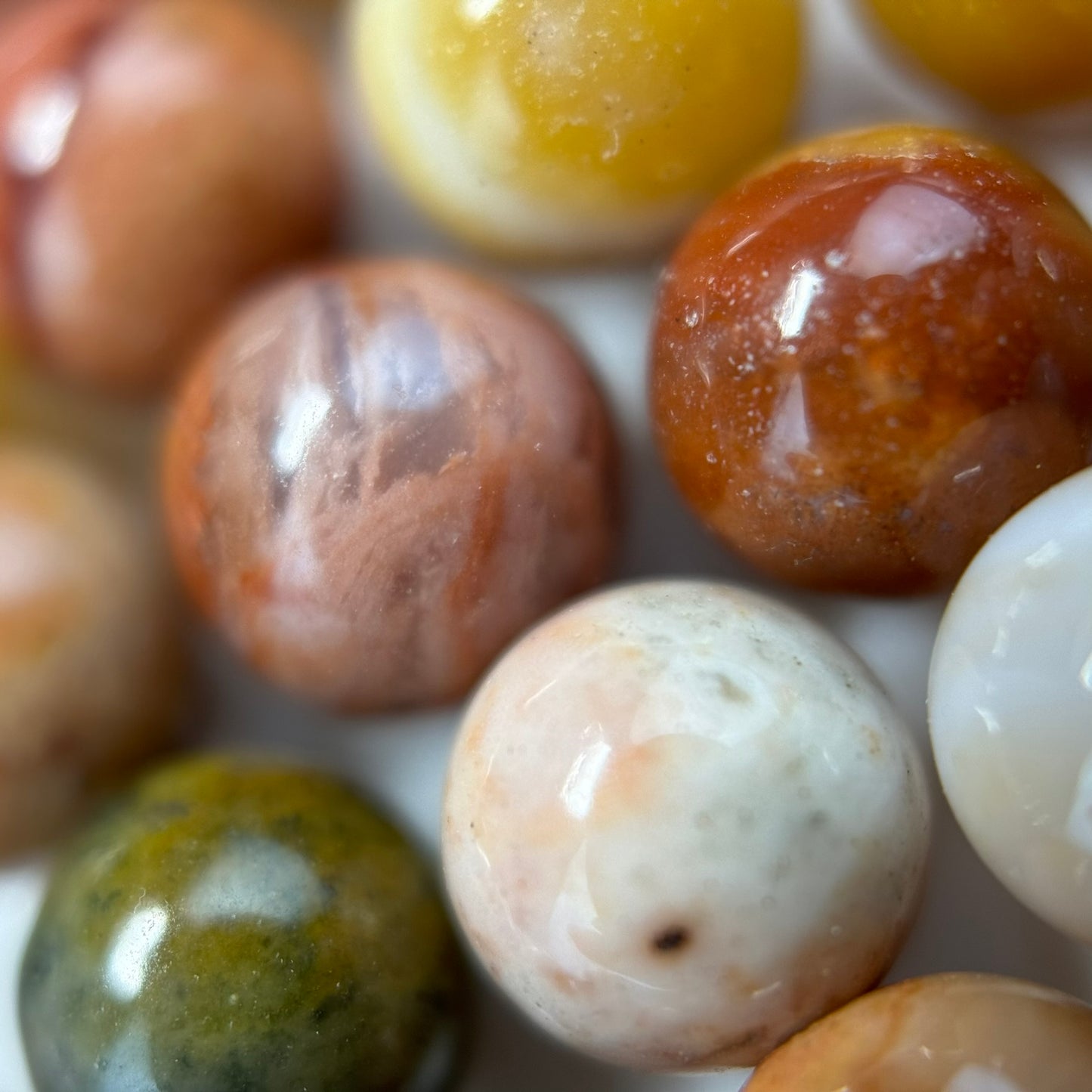 Pink Petrified Wood Polished Round Beads image 8