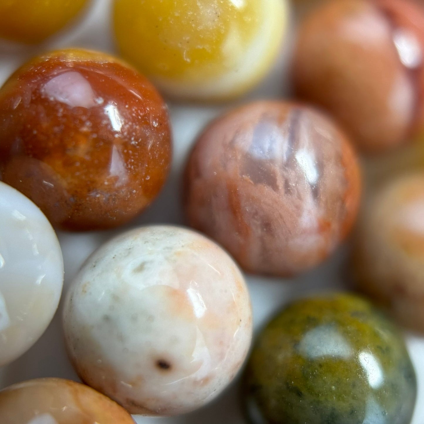 Pink Petrified Wood Polished Round Beads image 8
