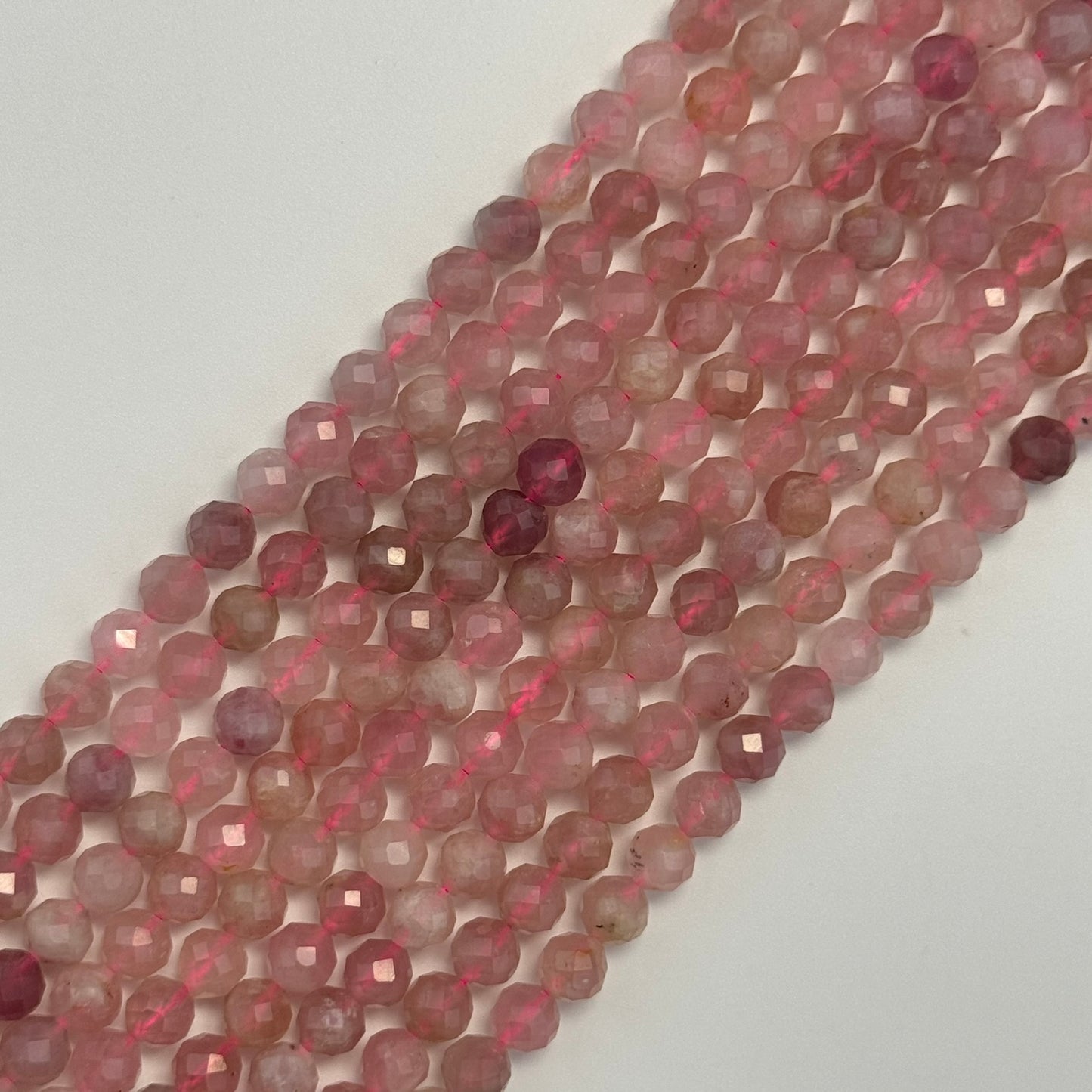 Madagascar Rose Quartz Faceted Round Beads image 5
