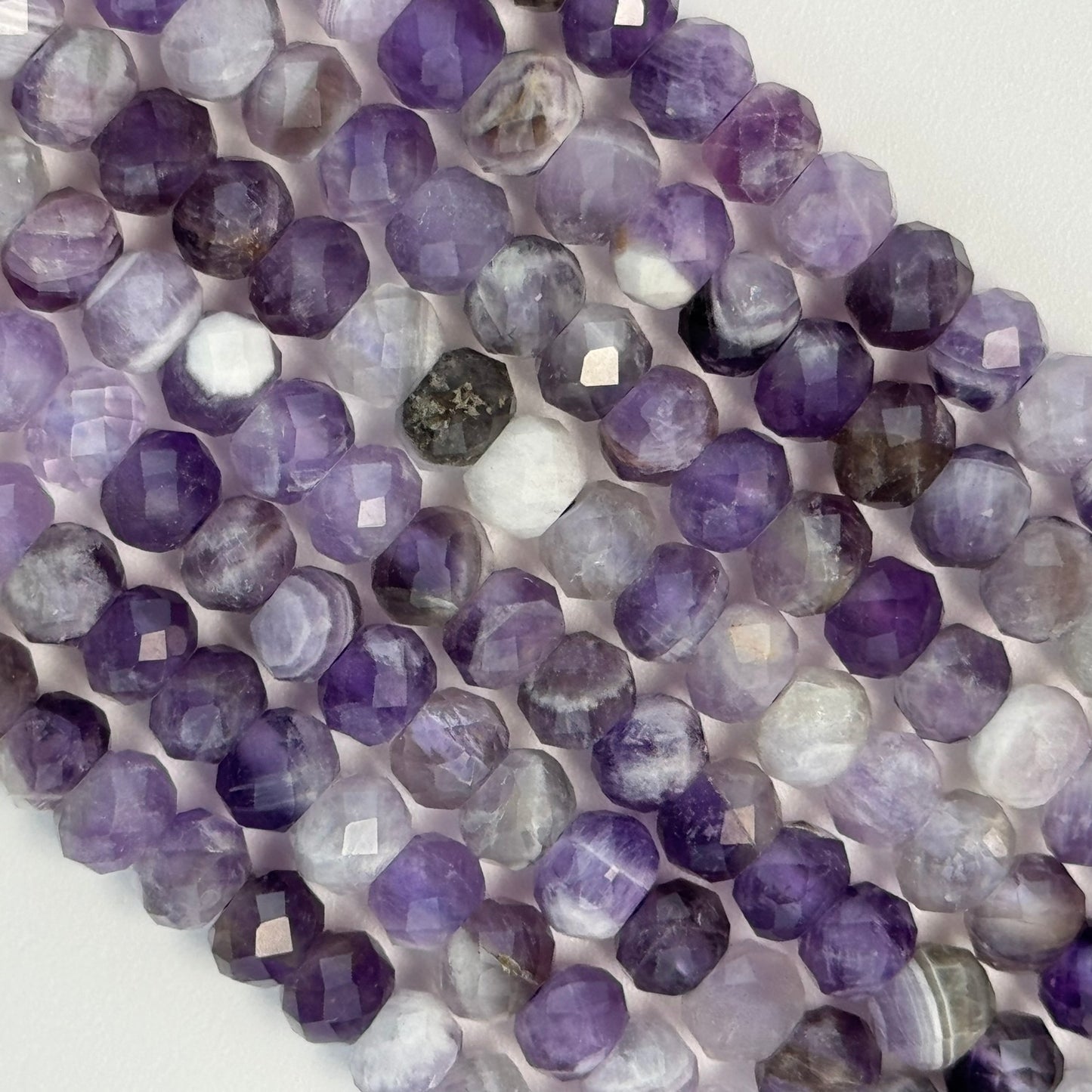 Faceted Amethyst Rondelle Beads (6x4mm) image 7