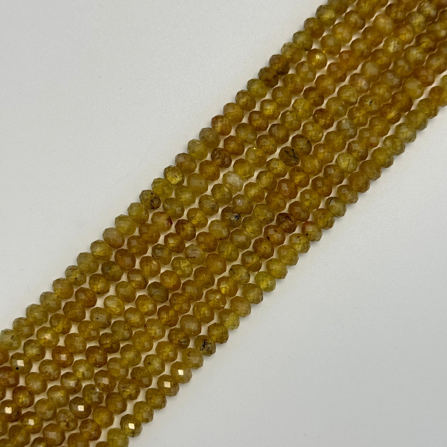 Golden Apatite Faceted Rondelle Beads (6x4mm) image 5