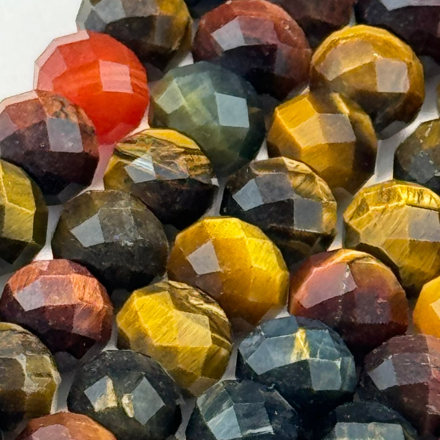 Tiger's Eye Faceted Rondelle Beads image 6