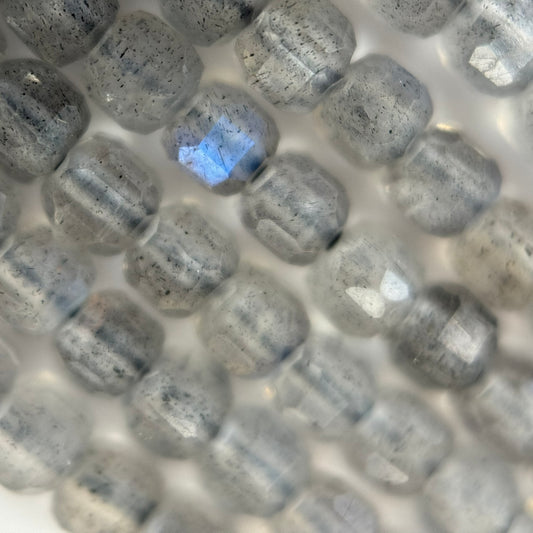 Labradorite Faceted Square Beads - (AAA Quality)