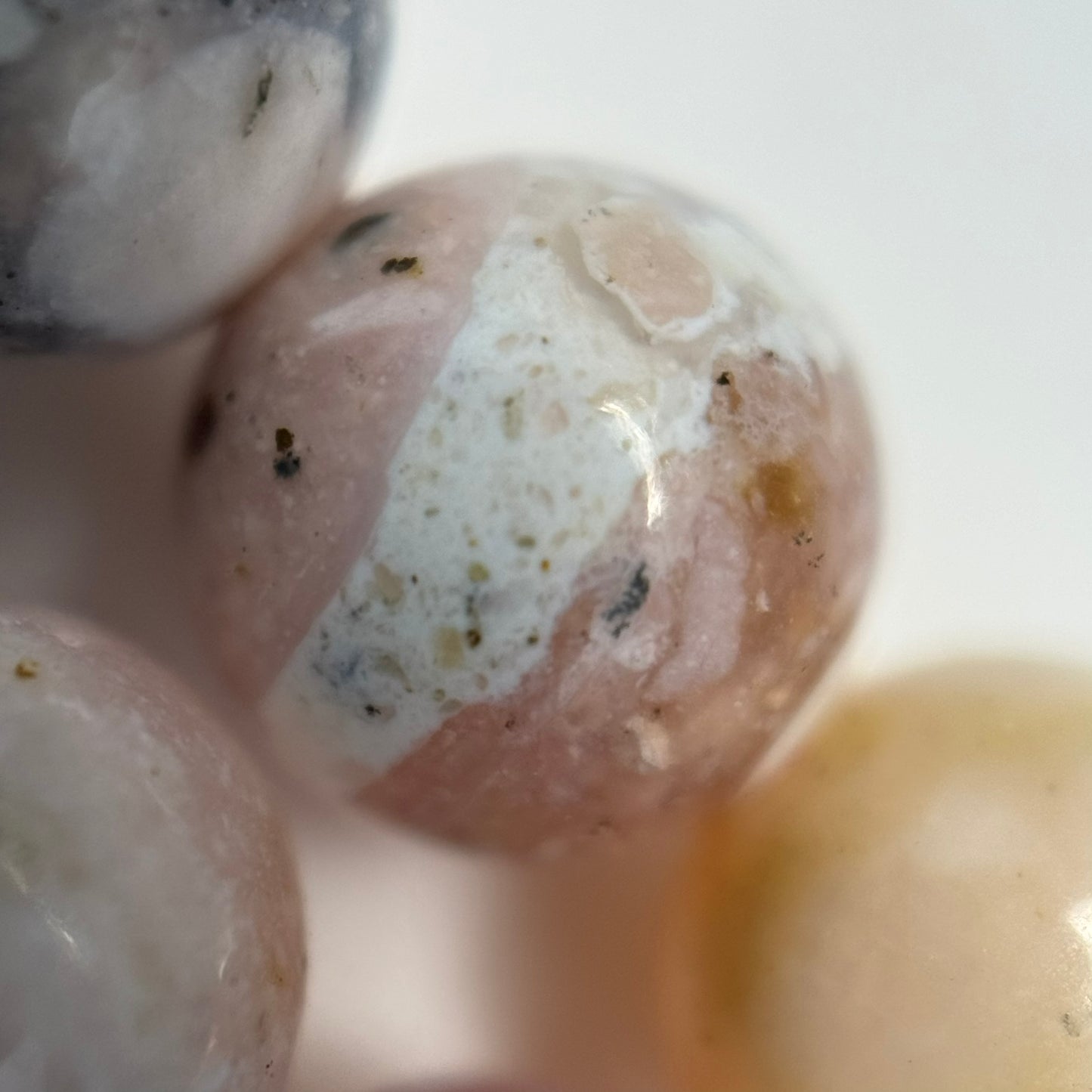 Dendritic Pink Opal Polished Round Beads image 2
