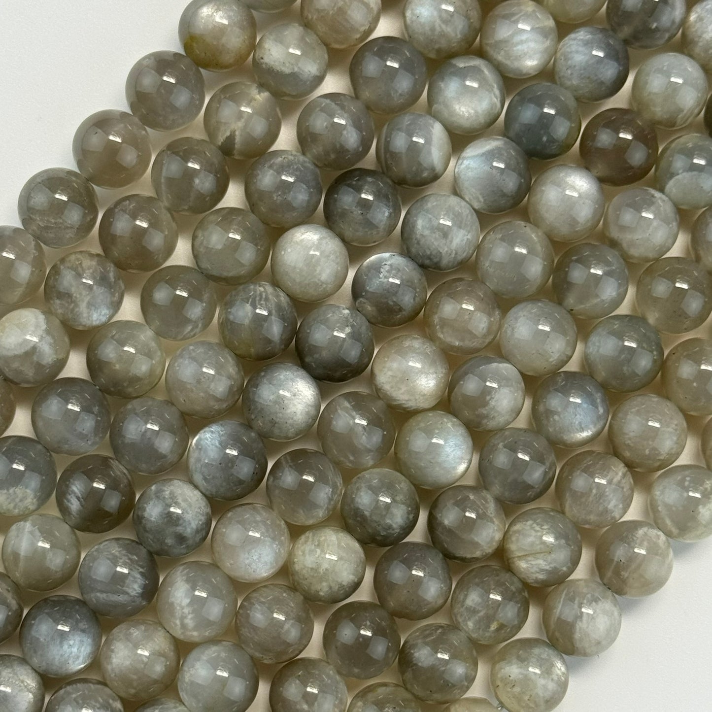 Gray Chocolate Moonstone Polished Round Beads image 0