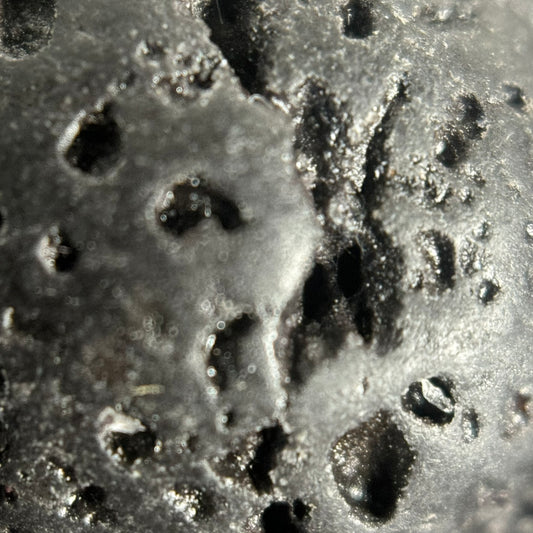 Black Lava Stones Beads - Waxed Round Beads