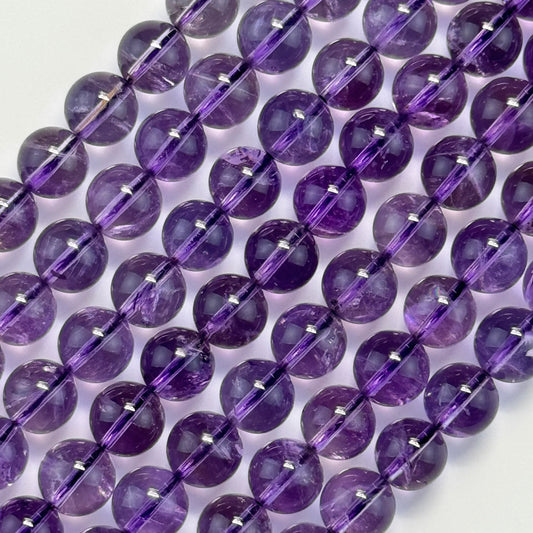 Lavender Amethyst Beads - Polished Round