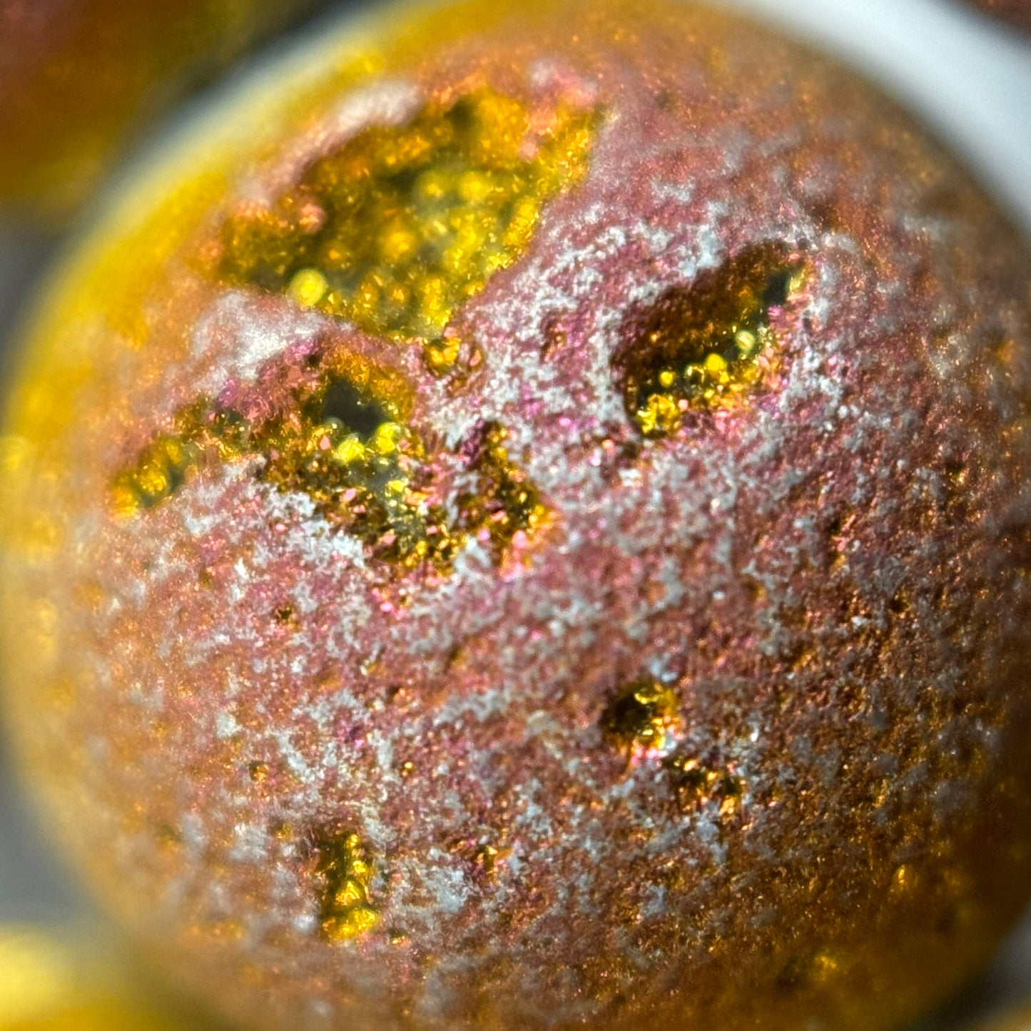 Titanium Plated Flame Druzy Quartz Round Beads image 3