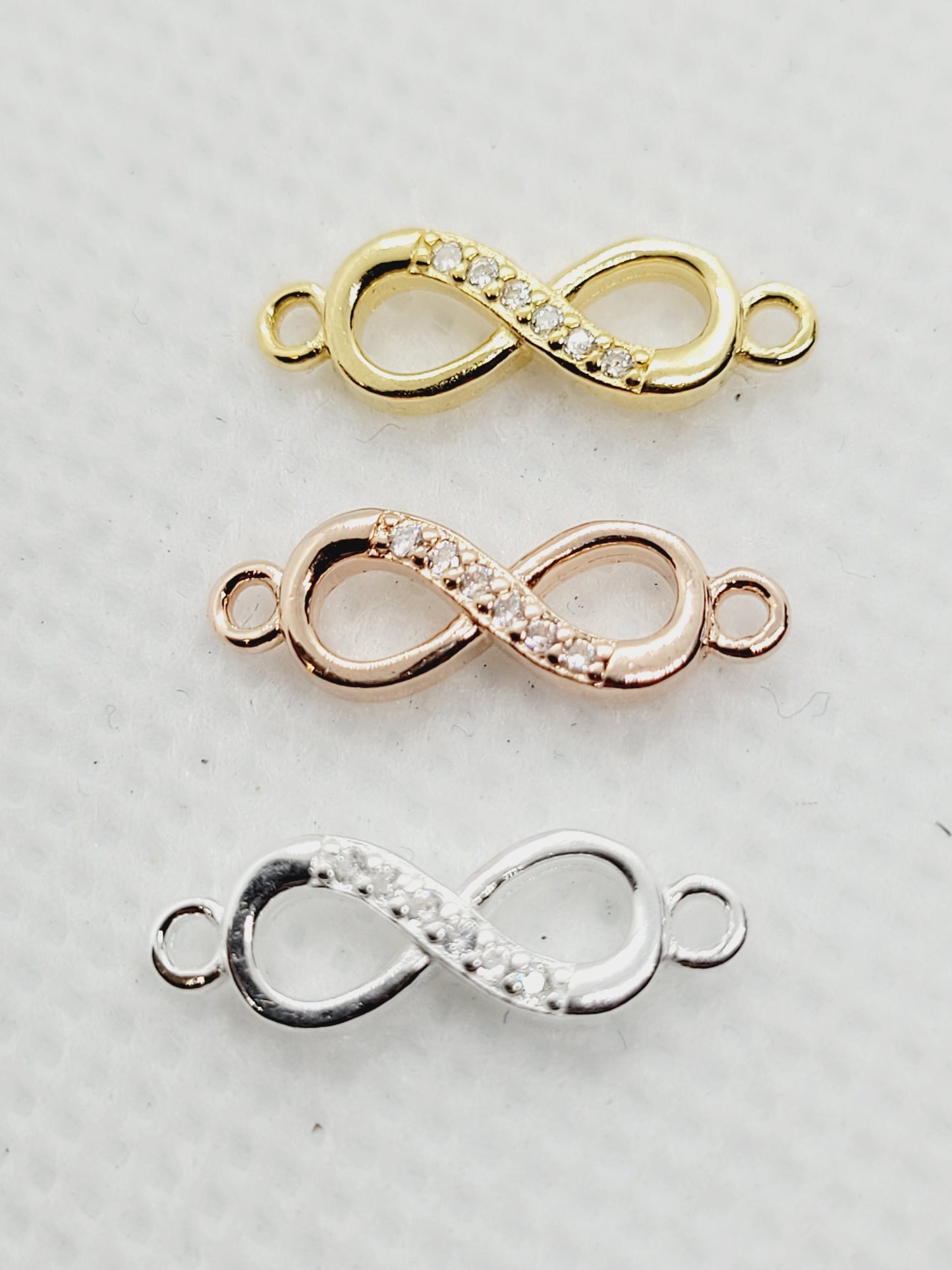 16mm Figure 8 Connector with Cubic Zirconia | 925 Sterling Silver | (3 colours) image 3
