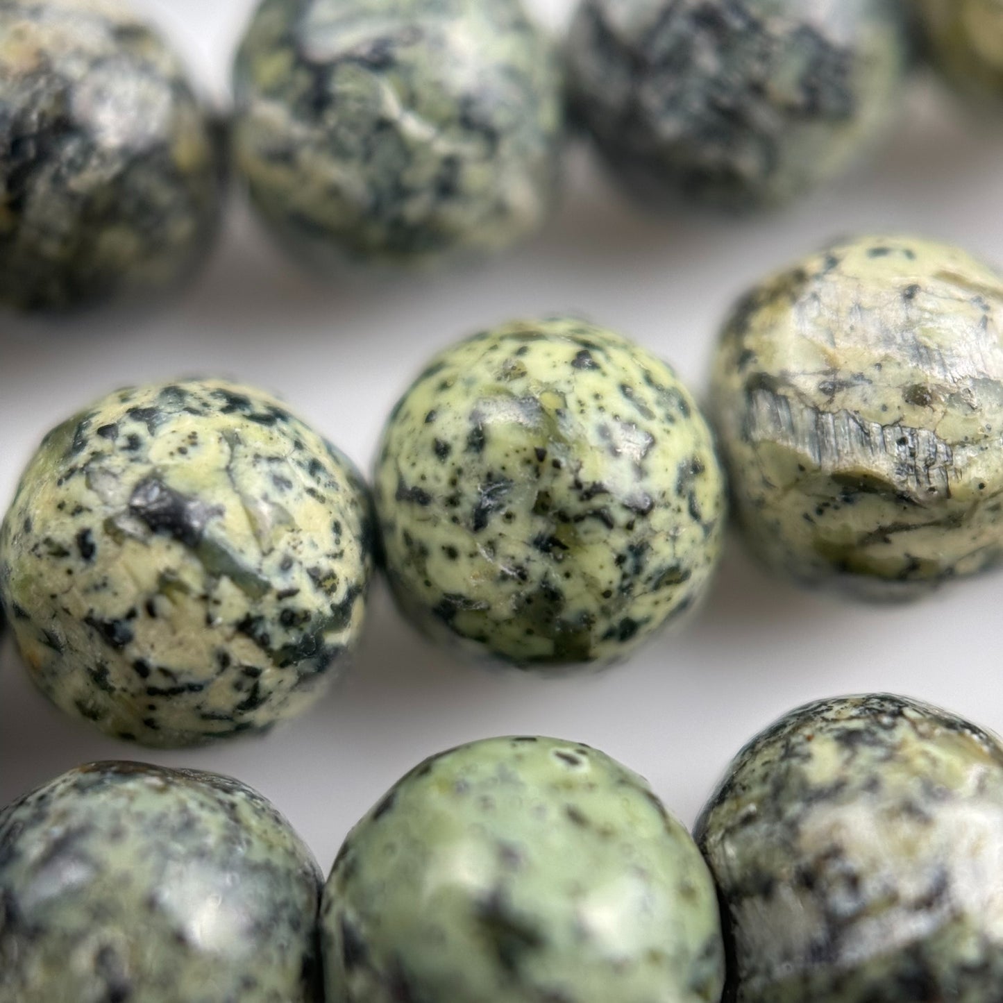 Green Zebra Jasper Polished Round Beads image 3