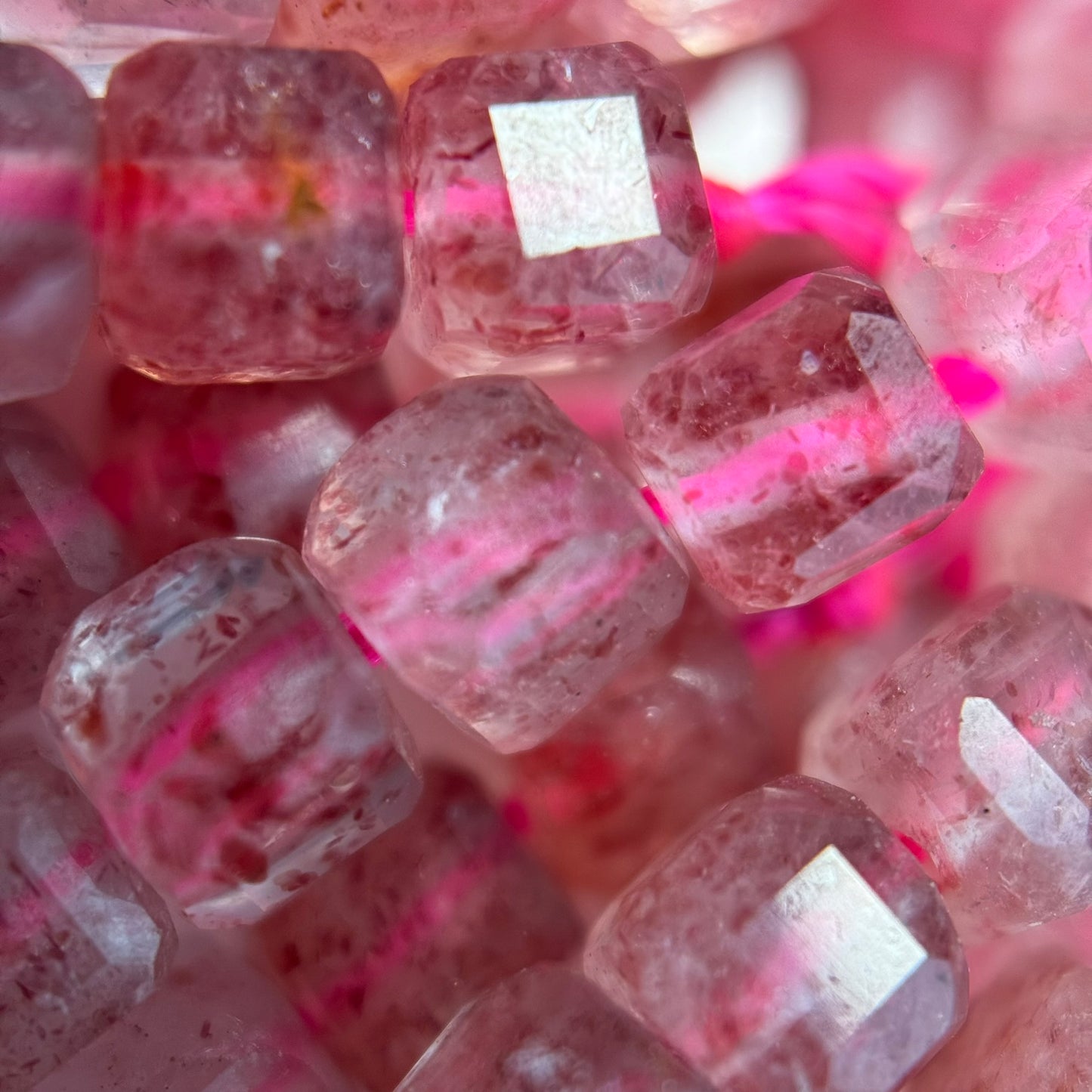 Strawberry Quartz Square Beads image 4