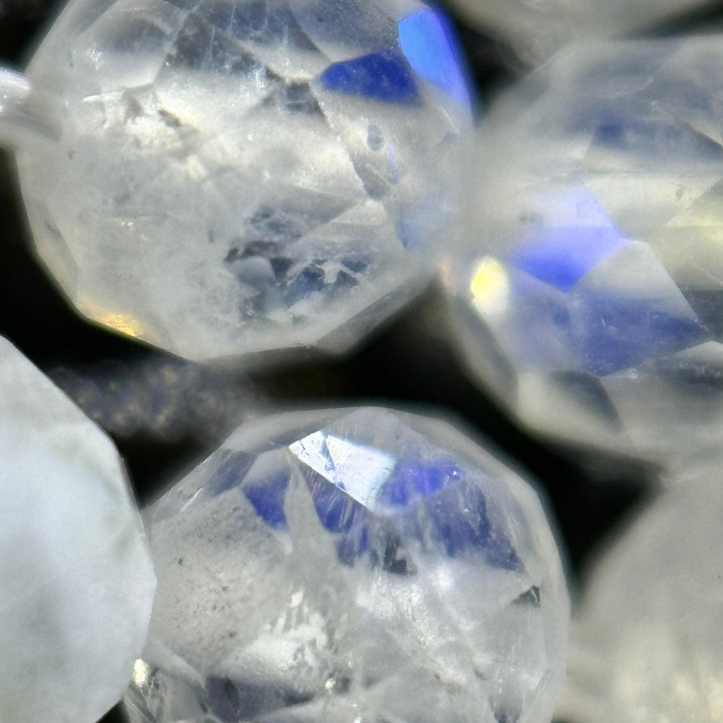 Rainbow Moonstone Faceted Round Beads - AAA Quality image 7