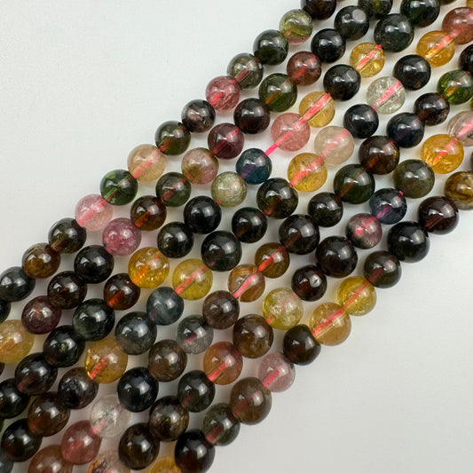 Multicolor Tourmaline Beads - Polished Round Beads