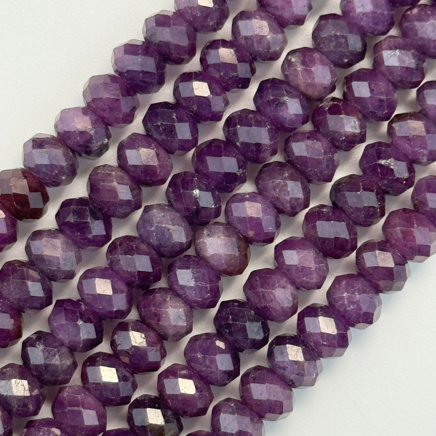 Purple Sapphire Faceted Rondelle Beads image 4