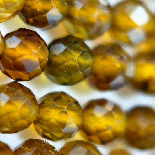 Faceted Citrine Beads - Round - Natural African Citrine
